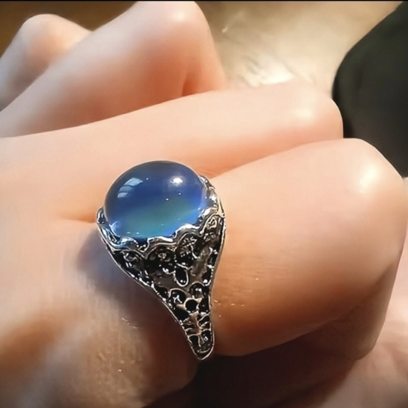 Mood Ring Silvery Size 7 8 9 Color Changing 70s Silver Mood Rings Men Women - Picture 4 of 15